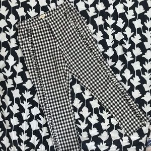 Gingham Pants with ruffle detail